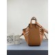 Loewe Mini Hammock Drawstring Bag In Brown Leather