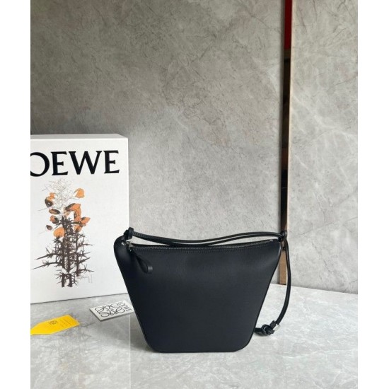 Loewe Mini Hammock Hobo Bag in Black Calfskin