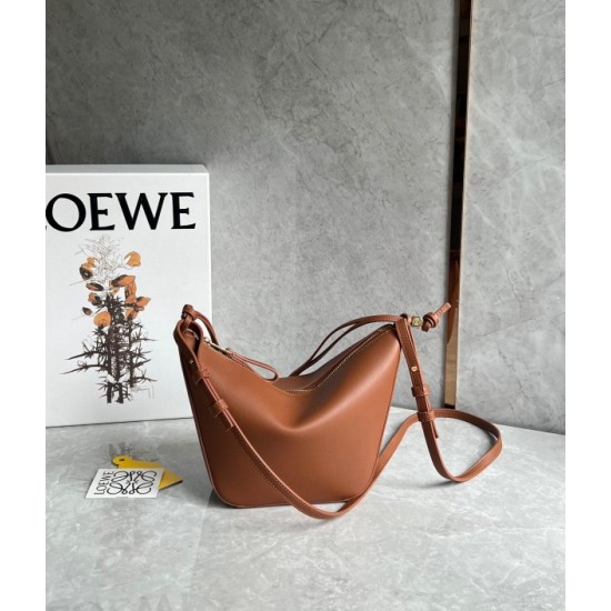 Loewe Mini Hammock Hobo Bag in Brown Calfskin 