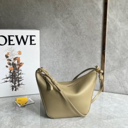 Loewe Mini Hammock Hobo Bag in Clay Green Calfskin 