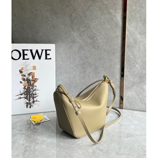 Loewe Mini Hammock Hobo Bag in Clay Green Calfskin 