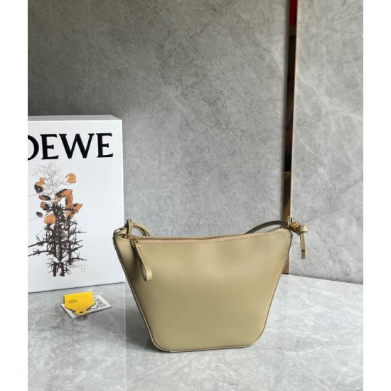 Loewe Mini Hammock Hobo Bag in Clay Green Calfskin 