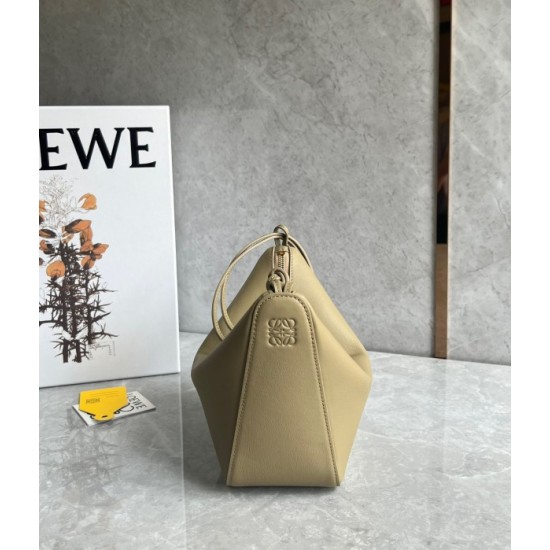 Loewe Mini Hammock Hobo Bag in Clay Green Calfskin 