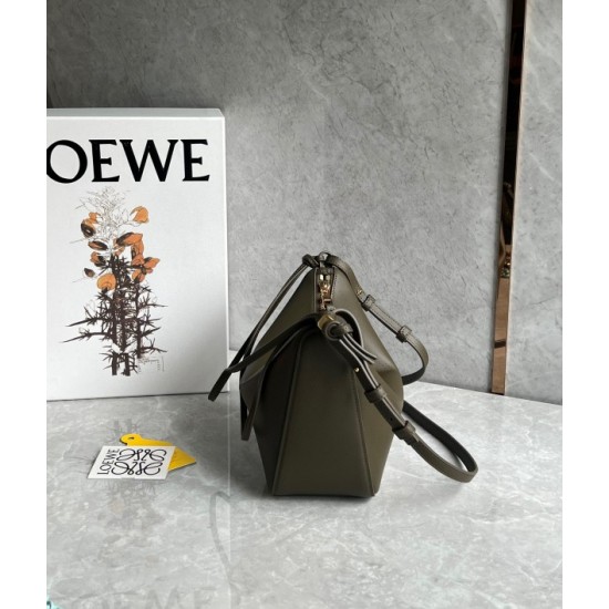 Loewe Mini Hammock Hobo Bag in Dark Green Calfskin 