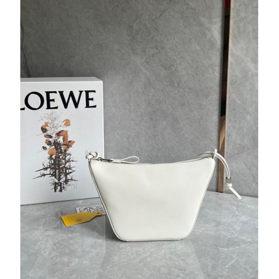 Loewe Mini Hammock Hobo Bag in White Calfskin