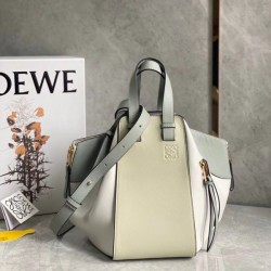 Loewe Small Hammock Multicolour Bag In Grey Calfskin