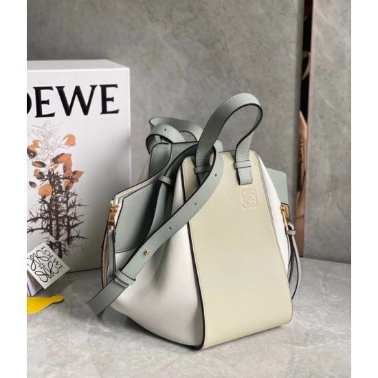 Loewe Small Hammock Multicolour Bag In Grey Calfskin