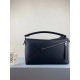 Loewe Large Puzzle Bag In Black Grained Leather