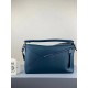 Loewe Large Puzzle Bag In Blue Grained Leather