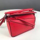 Loewe Mini Puzzle Bag In Red Calfskin Leather