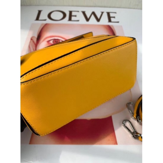 Loewe Mini Puzzle Bag In Yellow Calfskin Leather