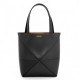 Loewe Mini Puzzle Fold Tote Bag in Black Calfskin