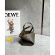 Loewe Mini Puzzle Fold Tote Bag in Dark Green Calfskin