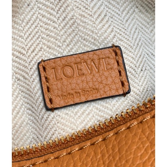 Loewe Puzzle Mini Bag In Brown Grained Calfskin 