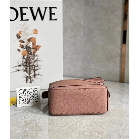 Loewe Puzzle Mini Bag In Dark Blush Grained Calfskin 