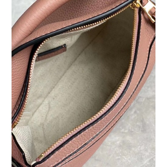 Loewe Puzzle Mini Bag In Dark Blush Grained Calfskin 