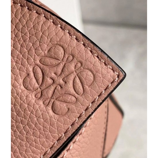 Loewe Puzzle Mini Bag In Dark Blush Grained Calfskin 