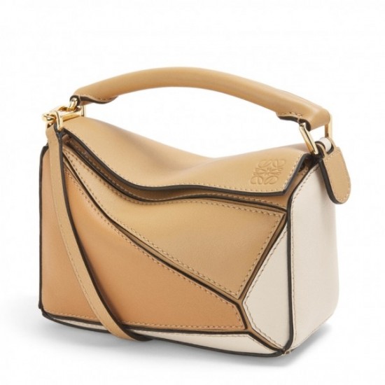 Loewe Puzzle Mini Bag In Dune Warm Desert Calfskin