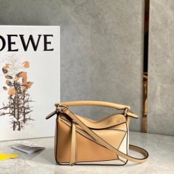 Loewe Puzzle Mini Bag In Dune Warm Desert Calfskin