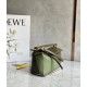 Loewe Puzzle Mini Bag In Green Oat Calfskin