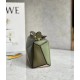 Loewe Puzzle Mini Bag In Green Oat Calfskin