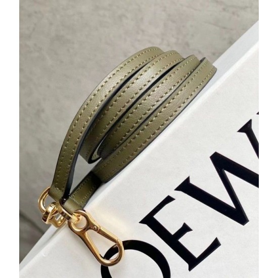 Loewe Puzzle Mini Bag In Green Oat Calfskin