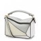 Loewe Puzzle Mini Bag In Grey Cream White Calfskin