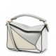 Loewe Puzzle Mini Bag In Grey Cream White Calfskin