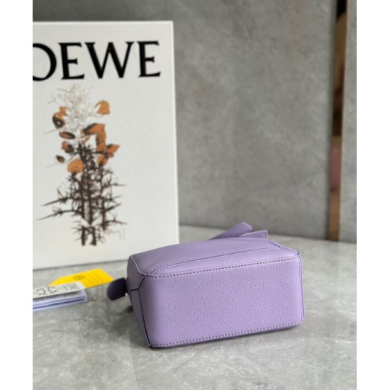 Loewe Puzzle Mini Bag In Lilas Grained Calfskin 