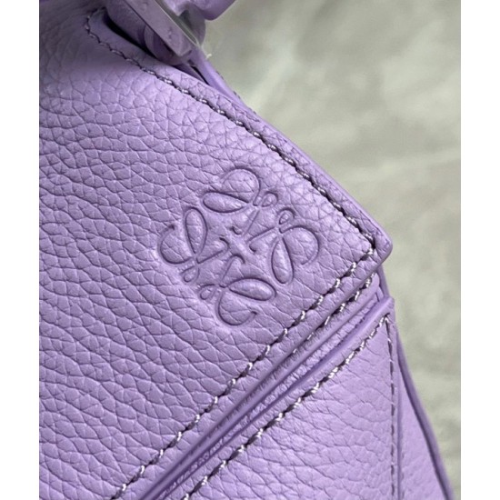 Loewe Puzzle Mini Bag In Lilas Grained Calfskin 