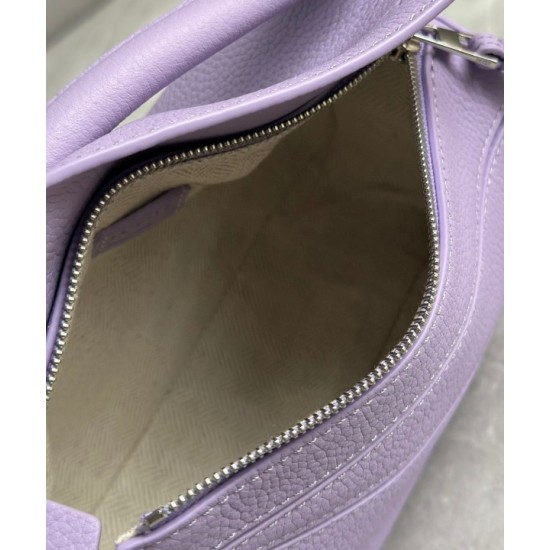 Loewe Puzzle Mini Bag In Lilas Grained Calfskin 