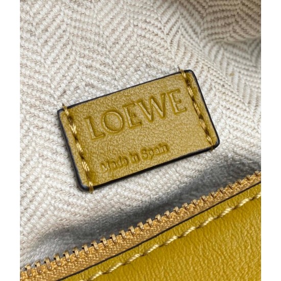 Loewe Puzzle Mini Bag In Ochre White Taupe Calfskin