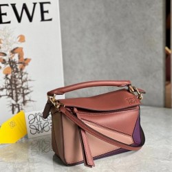 Loewe Puzzle Mini Bag In Purple Caramel Blossom Calfskin