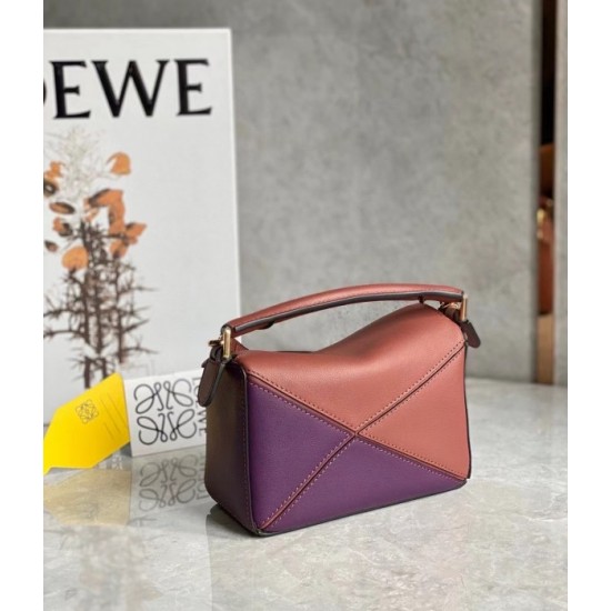 Loewe Puzzle Mini Bag In Purple Caramel Blossom Calfskin