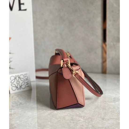 Loewe Puzzle Mini Bag In Purple Caramel Blossom Calfskin