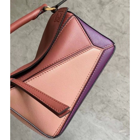 Loewe Puzzle Mini Bag In Purple Caramel Blossom Calfskin