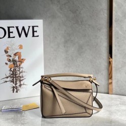 Loewe Puzzle Mini Bag In Sandy Grained Calfskin 