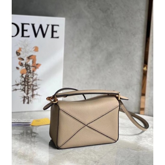 Loewe Puzzle Mini Bag In Sandy Grained Calfskin 