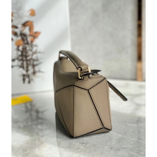 Loewe Puzzle Mini Bag In Sandy Grained Calfskin 