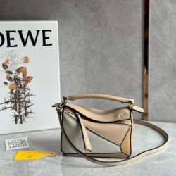 Loewe Puzzle Mini Bag In White Warm Desert Calfskin