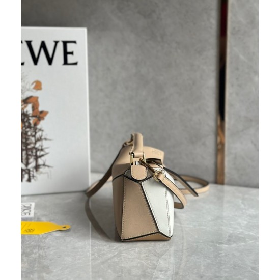 Loewe Puzzle Mini Bag In White Warm Desert Calfskin