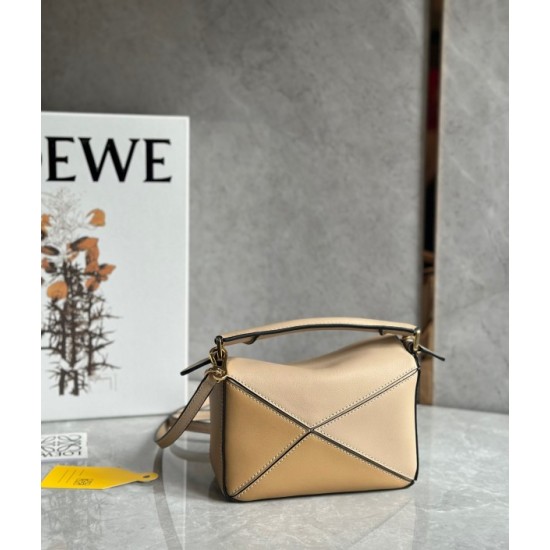 Loewe Puzzle Mini Bag In White Warm Desert Calfskin