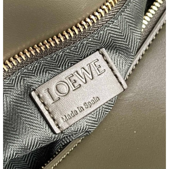 Loewe Puzzle Edge Small Bag In Khaki Green Satin Calfskin