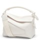 Loewe Puzzle Edge Small Bag In White Satin Calfskin