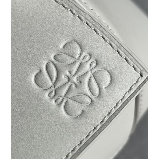 Loewe Puzzle Edge Small Bag In White Satin Calfskin