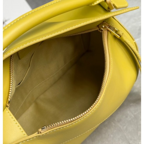 Loewe Puzzle Edge Small Bag In Yellow Satin Calfskin