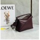 Loewe Puzzle Small Bag In Burgundy Satin Calfskin