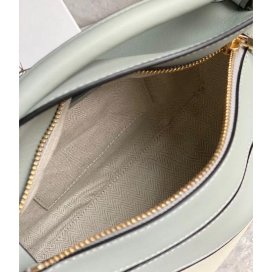 Loewe Puzzle Small Bag In Grey Cream White Calfskin