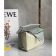 Loewe Puzzle Small Bag In Grey Cream White Calfskin