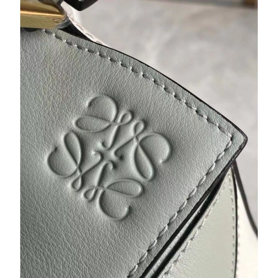 Loewe Puzzle Small Bag In Grey Cream White Calfskin